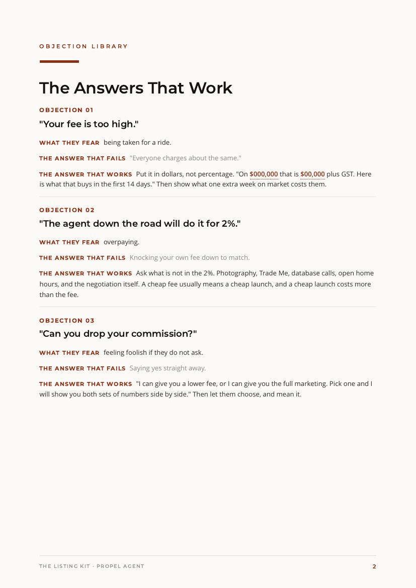 Objection library page